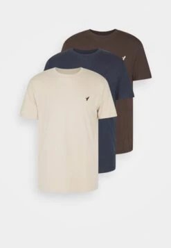 Pier One 3 PackT-Shirt BasicDark Blue/Beige/Dark Brown Uomo T-shirt E Polo PI922O0YA-K11 -Noble rain 0ff326bc8c55447a9774470285a7df1e