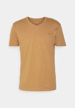 Pier One V Neck Bird Tonal 3 PackT-Shirt BasicLight Brown/White/Dark Blue Uomo T-shirt E Polo PI922O0XL-O11 -Noble rain 239be3f8d5344e18a078136b88ad5384