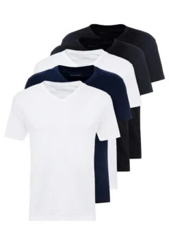 Pier One 5 PackT-Shirt BasicWhite/Blue/Black Uomo T-shirt E Polo PI922O0GS-A12 -Noble rain 2819a515ceaa41a7b996144dea7390c3