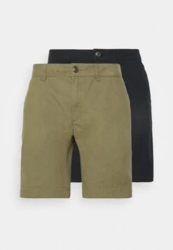 Pier One 2 Pack - Shorts - Black/Olive -Noble rain 537cb0fdce6c4e76be55c05dfa95f014