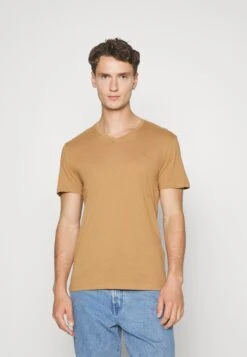 Pier One V Neck Bird Tonal 3 PackT-Shirt BasicLight Brown/White/Dark Blue Uomo T-shirt E Polo PI922O0XL-O11 -Noble rain 6cb58bfc668145ef8b56c752a3c3901c