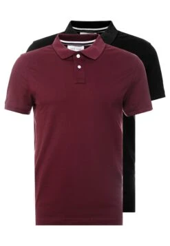 Pier One 2 PackPoloBordeaux/Black Uomo T-shirt E Polo PI922P04J-G11