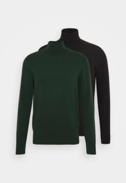 Pier One 2 Pack - Basic Turtleneck - Maglione - Black/Dark Green -Noble rain 903218958e2e432c9ae54008d290ccf6