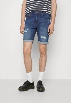 Pier One Shorts Di JeansDark Blue Denim Uomo Jeans PI922F04L-K12