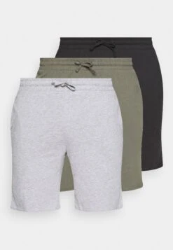 Pier One 3 PackPantaloni Del PigiamaBlack/Mottled Grey/Khaki Uomo Per La Notte PI982L00N-Q11